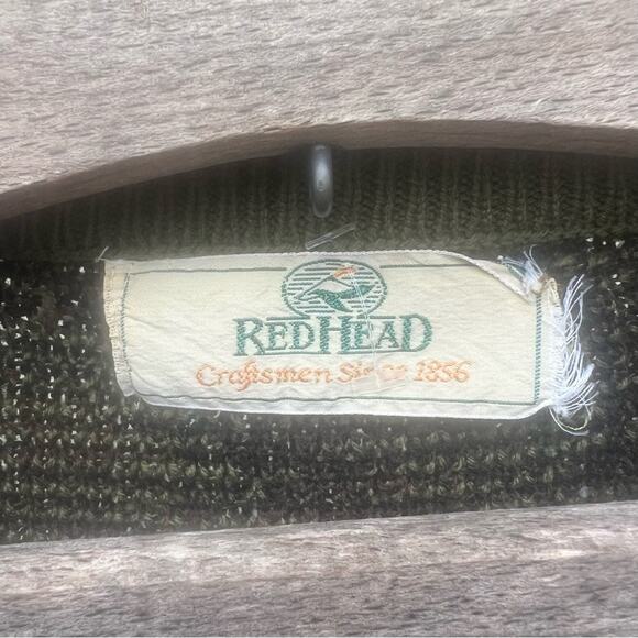Vintage 80s Redhead Green Brown Camo Knit Hunting Sweater MEDIUM? - Picture 5 of 5